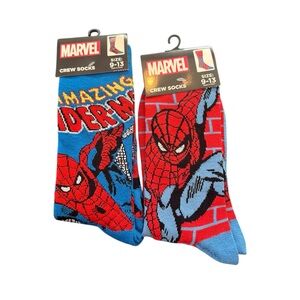 Marvel Spider-Man Amazing Crew Socks - Red and Blue